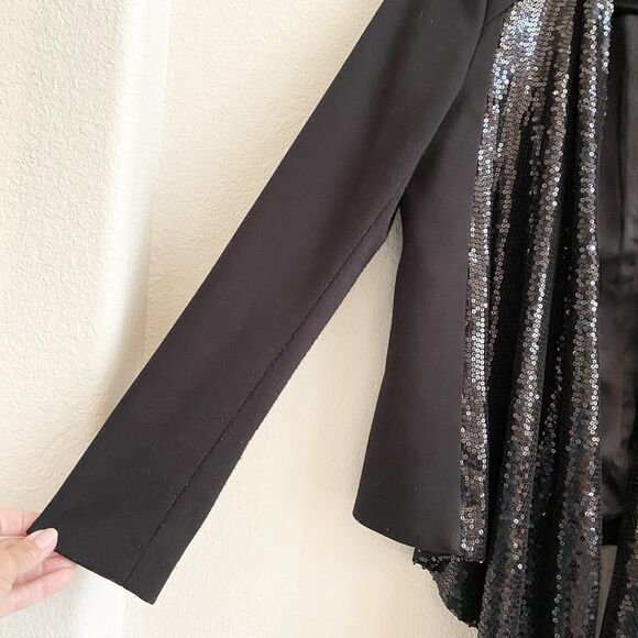 Calvin Klein Womens Open Front Cardigan Sequin Size M Black Long‎ Sleeve Party - Picture 10 of 11